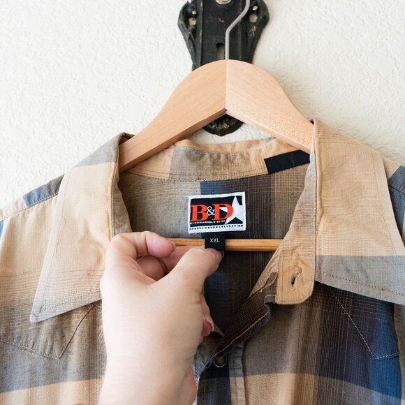 Vintage B&D by Panhandle Slim Plaid Pearl Snap Shirt XXL Western Cowboy Rodeo - Picture 2 of 8